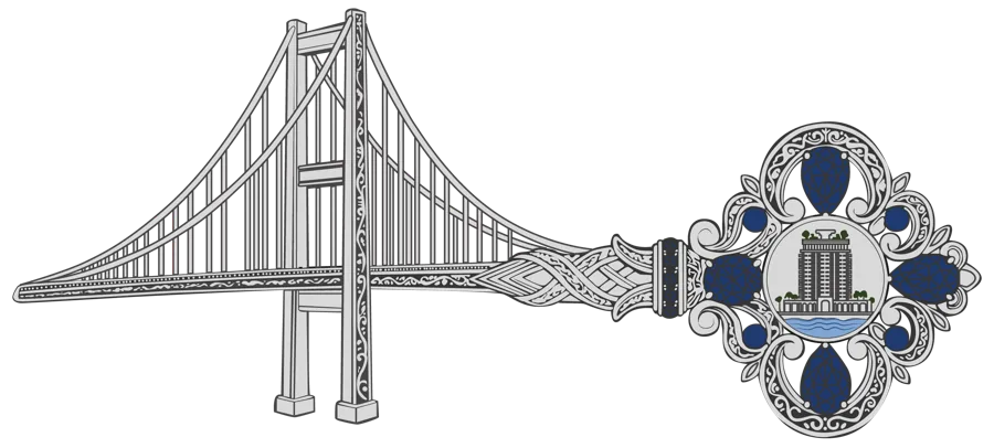 Ozkan Ozel emblem – Bosphorus Bridge and key figure